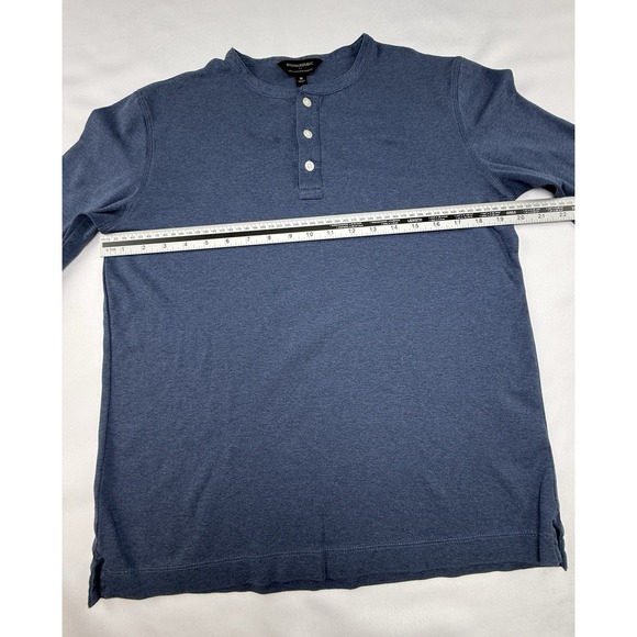 Banana Republic Luxe Touch Henley Shirt Mens M Blue Long Sleeve Performance - Picture 6 of 8